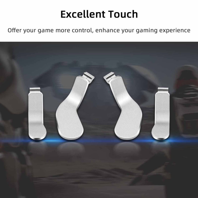 Mcbazel Metal Stainless Steel Paddles Trigger for Xbox Elite/Elite 2, Replacement Parts Accessories Metal Paddles Compatible with Xbox Elite/Elite 2 Controller - 4 Pcs (Silver) - Image 5